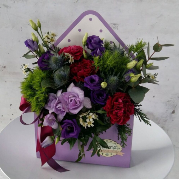 EKO flower box z kwiatów ciętych “koperta” – FB 14